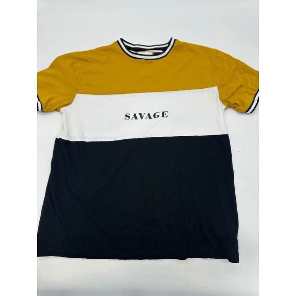 Ricky Singh Women’s Color Block T-Shirt Graphic Tee “ Savage” Crew Neck Sz S Mul - Picture 4 of 7